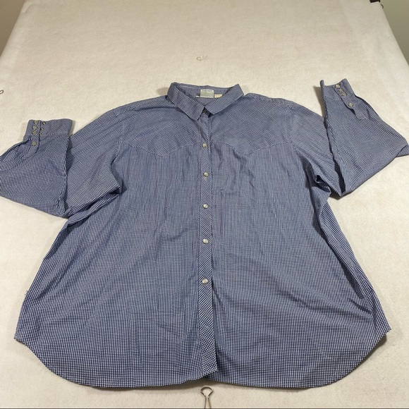 Levi’s Pearl Snap Gingham Shirt Top Woman’s size 46 Long Sleeve Shirt… - Picture 8 of 11